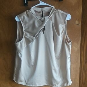 SHEIN Beige Sleeveless Blouse